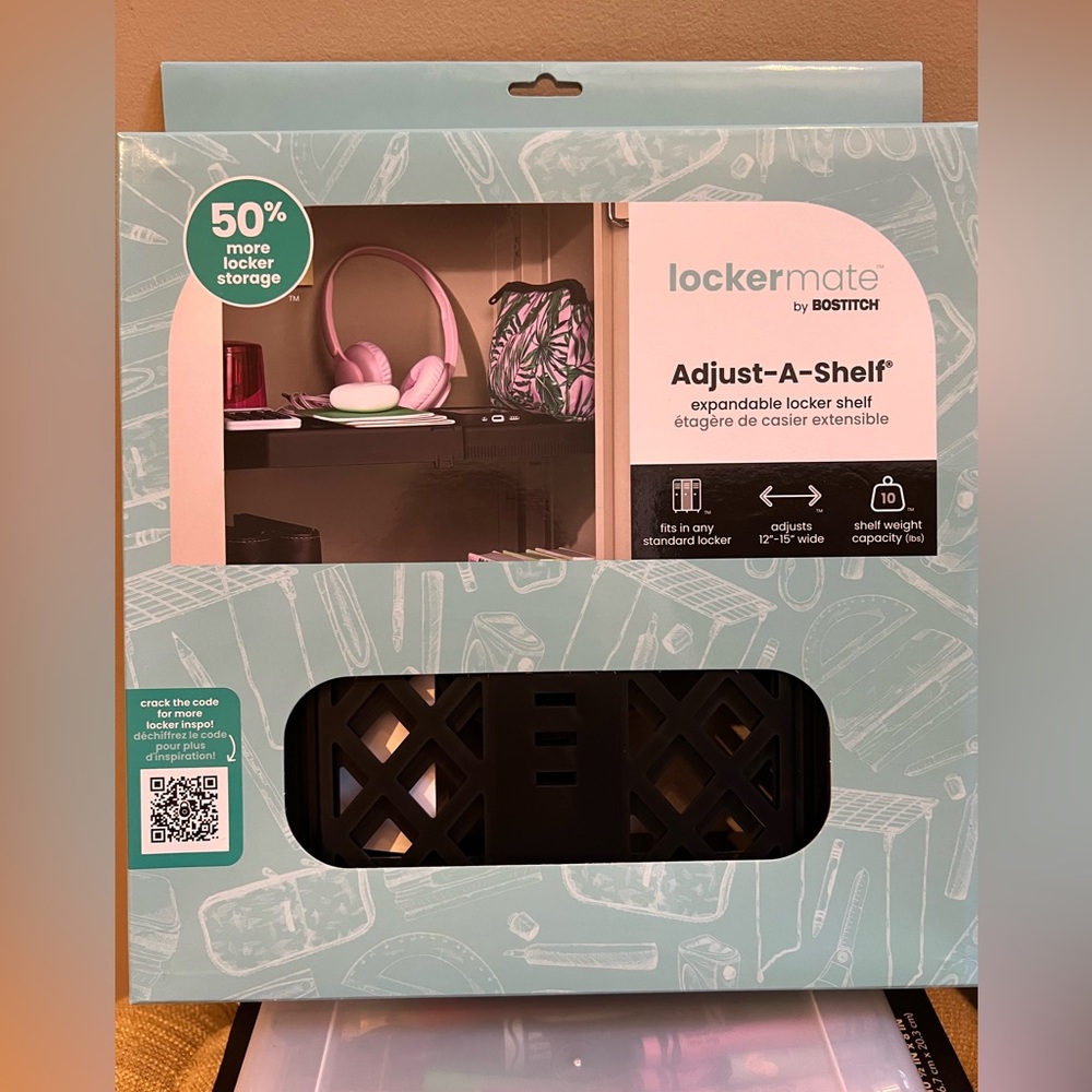 Bostitch LockerMate Adjustable Black Locker Shelf, New in box